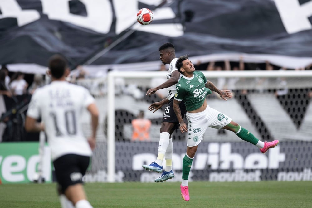 Corinthians durante o jogo do Paulistão 2024 Novibet